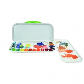 PALETTE ANTISECHE POUR AQUARELLE 12.8 X 27 CM 18 ALVEOLES