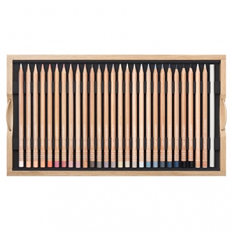 COFFRET BOIS DE 100 CRAYONS DE COULEUR LUMINANCE + ACCESSOIRES
