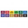 COFFRET EN ABS 12 DEMI GODETS COULEURS + 6 VIDES + PINCEAU