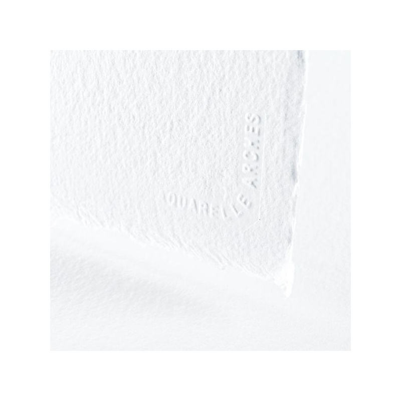 FEUILLE ARCHES AQUARELLE 56 X 76 300G GRAIN TORCHON BLANC ECLATANT