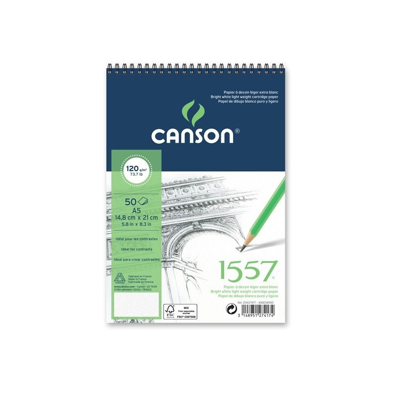 1557 ALBUM SPIRALE 50 FEUILLES 120 G