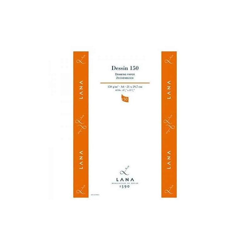 LANA BLOC DESSIN COLLE 1 COTE 50 FEUILLES 21 X 29.4 A4 150 G