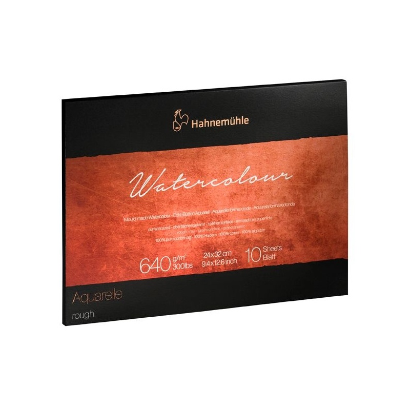 WATERCOLOUR BLOC COLLE 4 COTES 100% COTON 640 G 10 FEUILLES GRAIN TORCHON