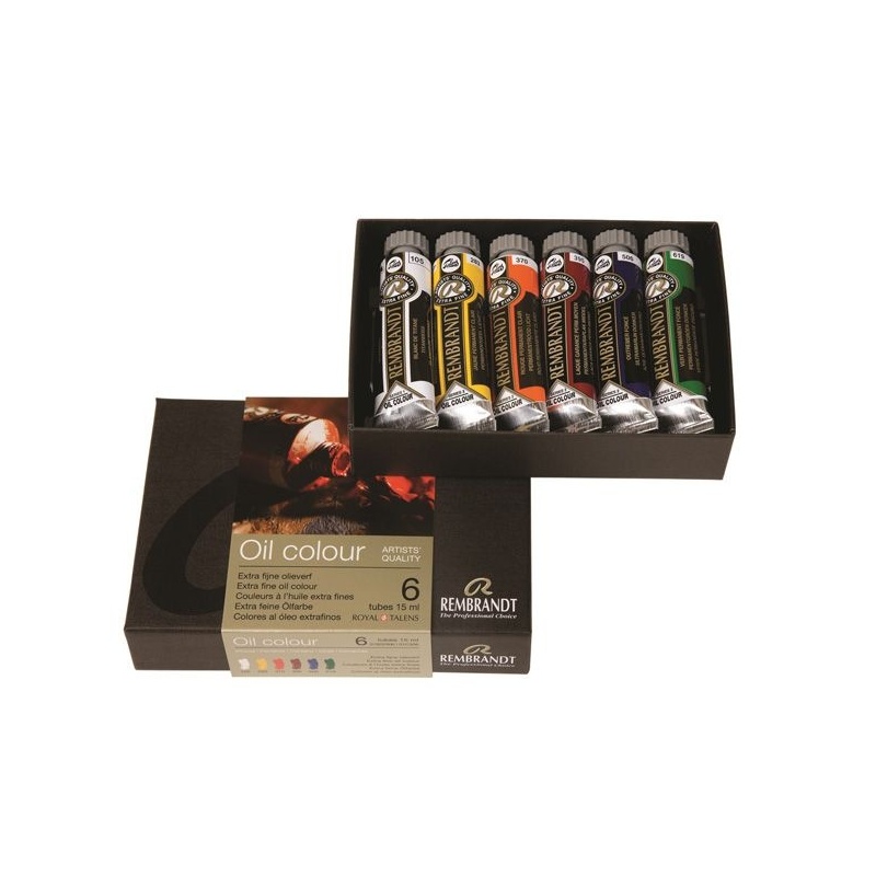 SET CARTON  01C 306 6 TUBES 15 ML HUILE REMBRANDT