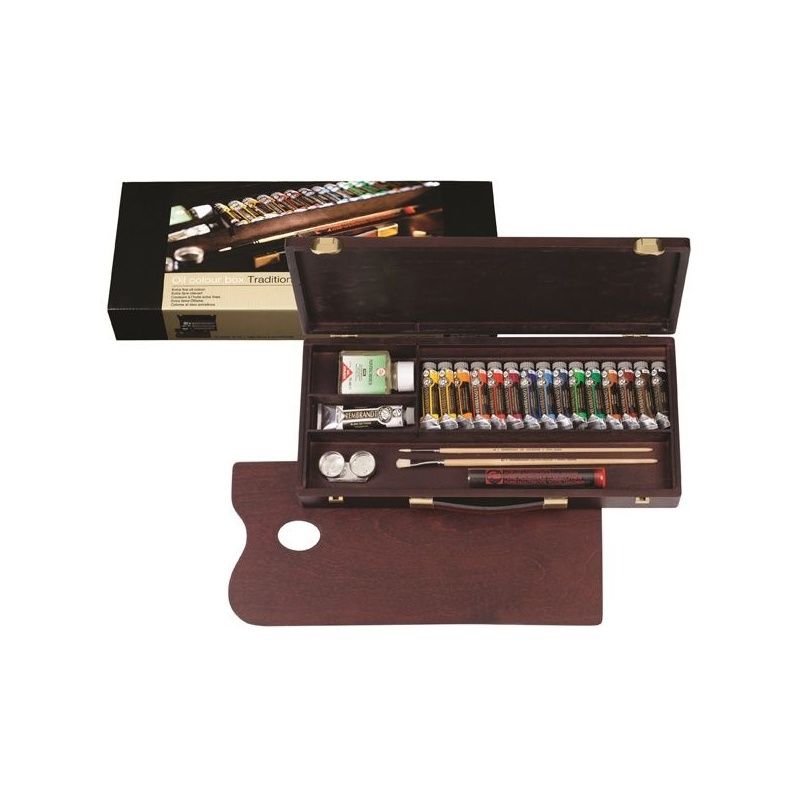 COFFRET BOIS TRADITIONNAL HUILE REMBRANDT