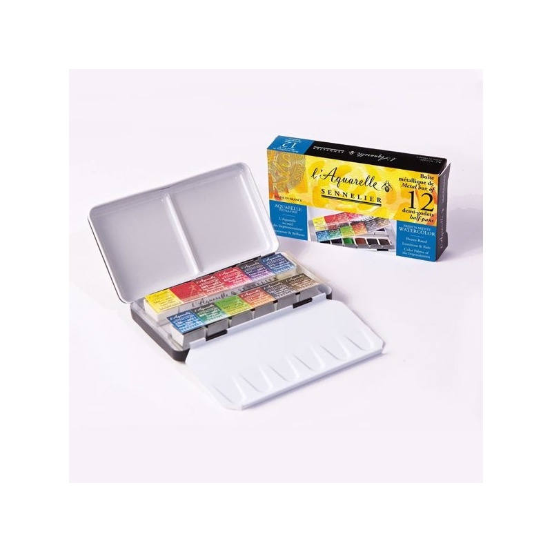 BOITE POCHE 12 1/2 GODETS  AQUARELLE EF