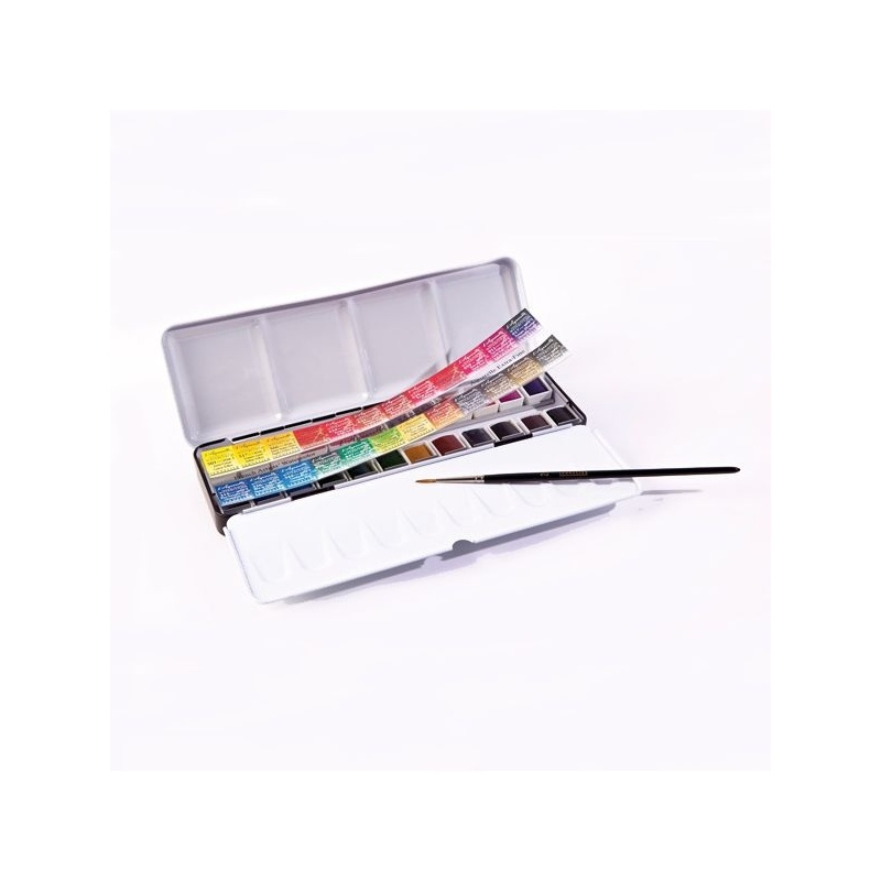 BOITE METAL 24 1/2 GODETS AQUARELLE EXTRA FINE 1 PINCEAU