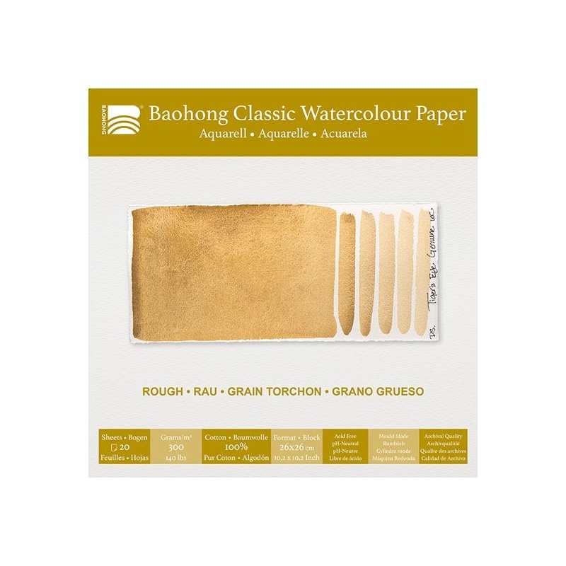 BLOC COLLE 4 CÔTES 100 % COTON 300 G 20 FEUILLES  GRAIN TORCHON 26 X 26