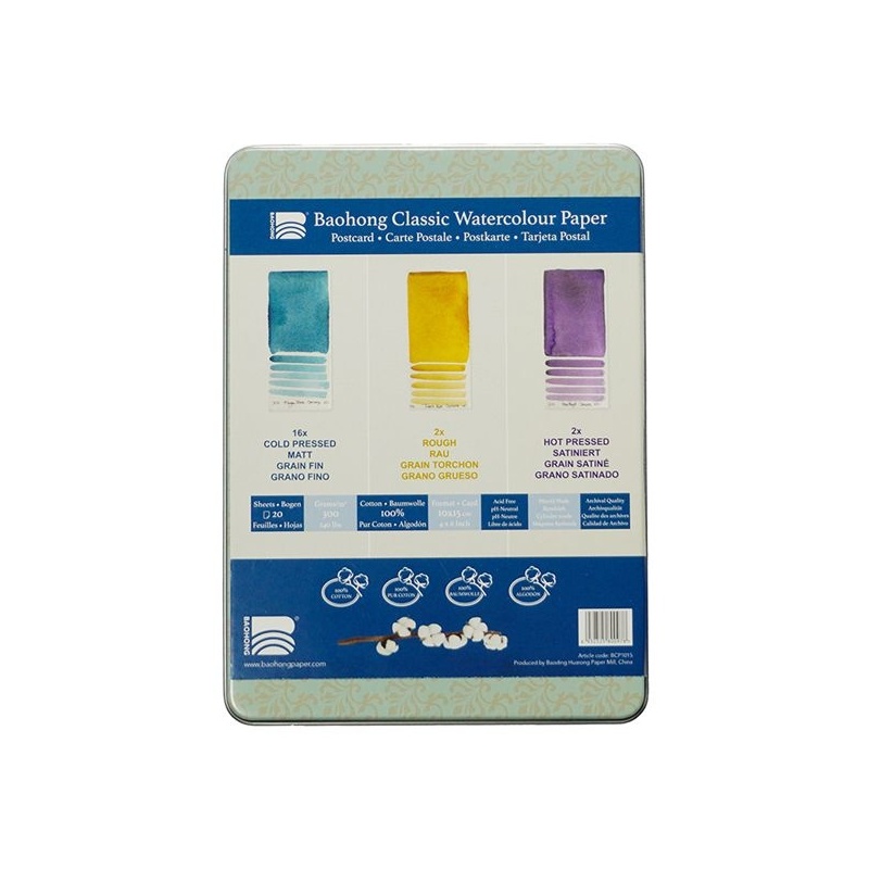 COFFRET 20 CARTES POSTALES 100 % COTON 300 G 10 X 15