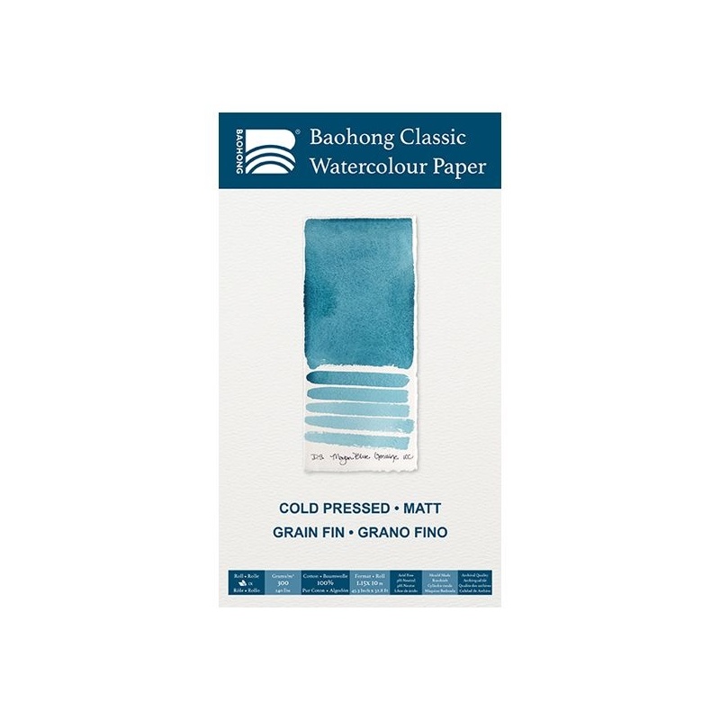 ROULEAU AQUARELLE 100 % COTON 300 G GRAIN FIN 1.15 X 10 ML