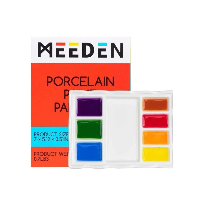 MEEDEN PALETTE PORCELAINE RECTANGULAIRE 13 X 18 CM 8 ALVEOLES