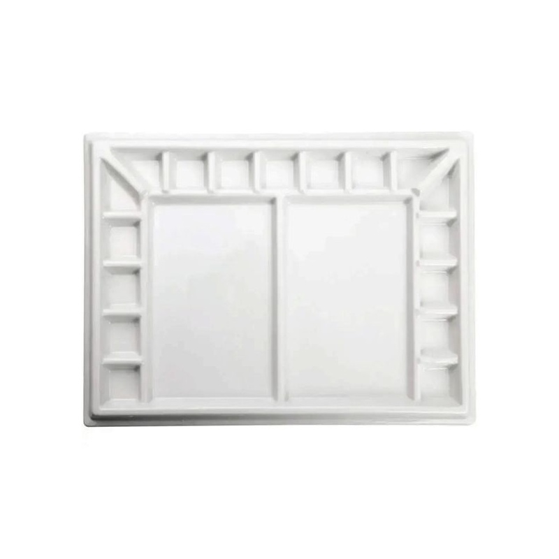 MEEDEN PALETTE PORCELAINE RECTANGULAIRE XL  25 X 33 CM 17 ALVEOLES ET 2 ZONES DE MELANGE