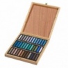 COFFRET BOIS 36 PASTELS MARINE