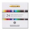BOITE 24 DEMI CRAYONS PASTELS ASSORTIS + 12 EMPLACEMENTS VIDES