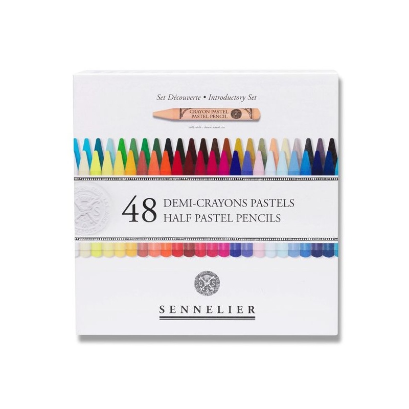BOITE 48 DEMI CRAYONS PASTELS ASSORTIS