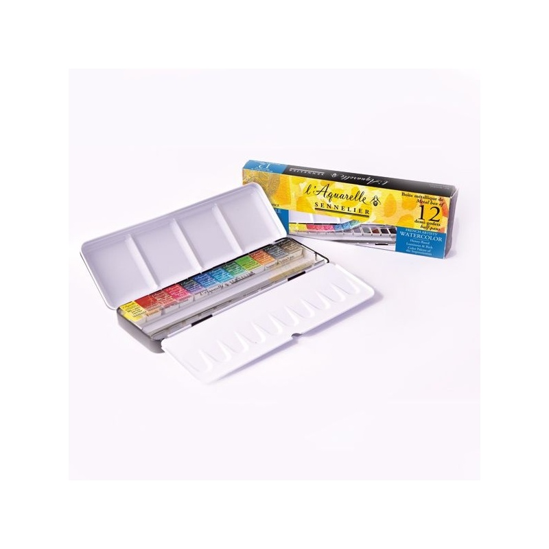 BOITE METAL 12 1/2 GODETS  AQUARELLE EF