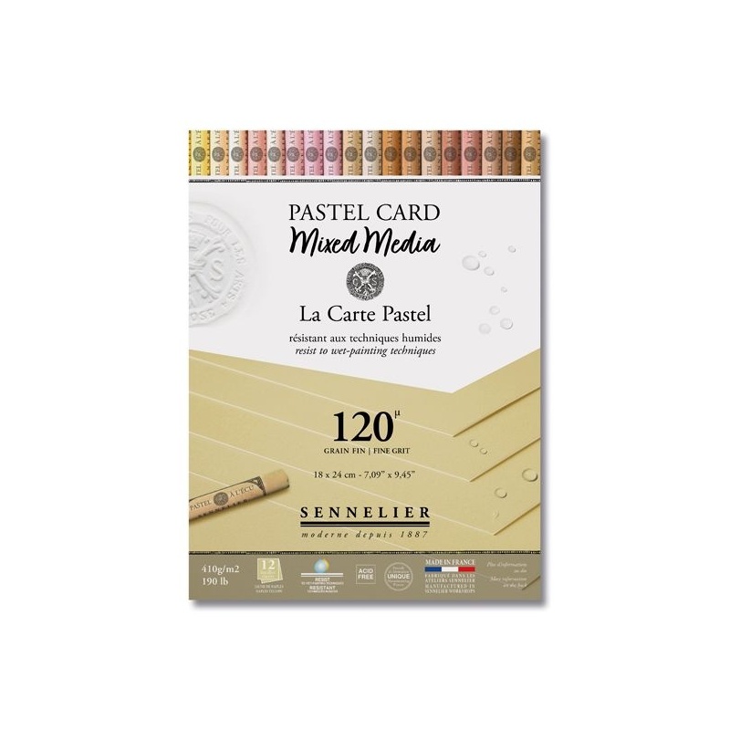 BLOC PASTEL CARD MIXED MEDIA 12 FEUILLES 410 G JAUNE DE NAPLES