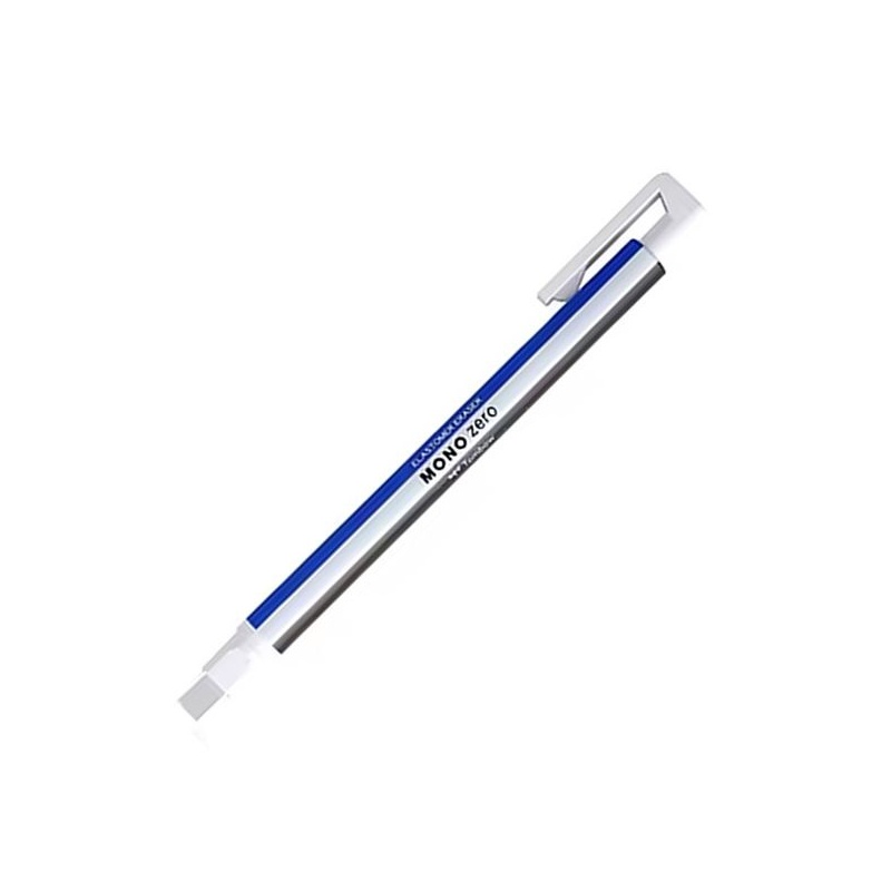 TOMBOW STYLO GOMME MONO ZERO BLEU BLANC NOIR POINTE RECTANGULAIRE 2.5 X 5 MM
