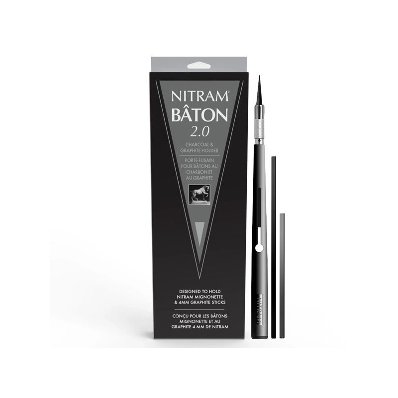 NITRAM BATON 2.0 POUR FUSAIN ET GRAPHITE 4 X 4 MM