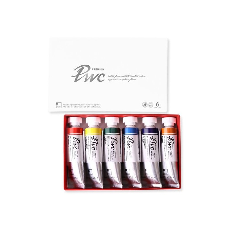 SHIN HAN AQUARELLE PWC EXTRA 6 TUBES 15 ML SET A