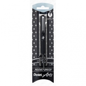 STYLO PINCEAU POCKET BRUSH ENCRE NOIRE + 4 CARTOUCHES ENCRE NOIRE
