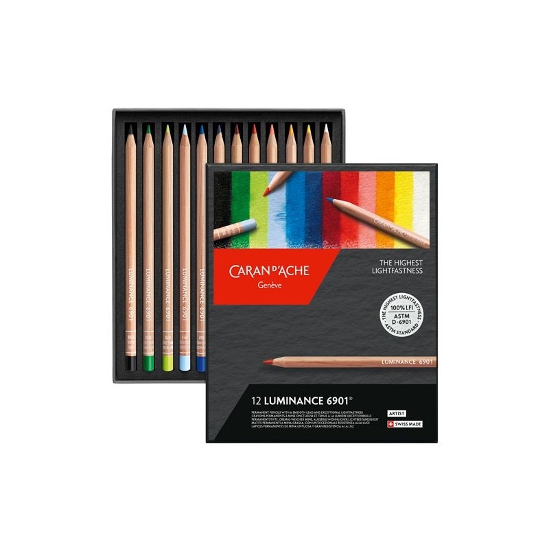 BOÎTE CARTON DE 12 CRAYONS DE COULEUR LUMINANCE