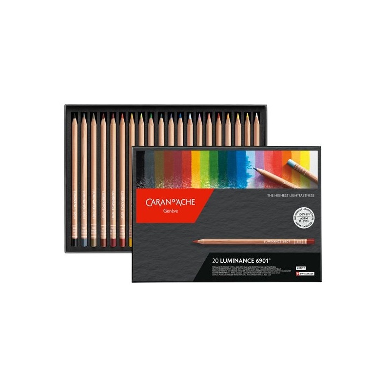 BOÎTE CARTON DE 20 CRAYONS DE COULEUR LUMINANCE
