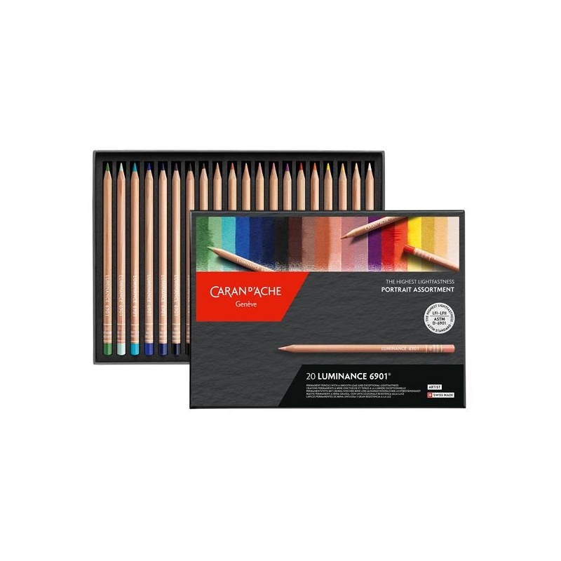 BOÎTE CARTON DE 20 CRAYONS DE COULEUR LUMINANCE ASSORTIMENT PORTRAIT