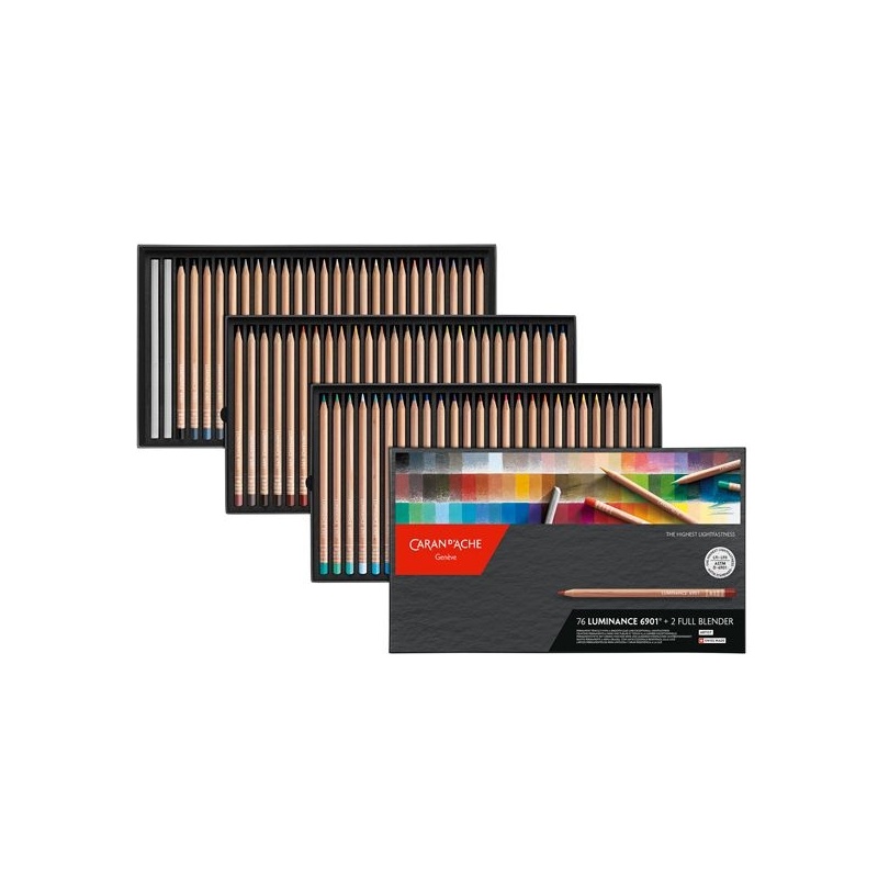 BOÎTE CARTON DE 76 CRAYONS DE COULEUR + 2 FULL BLENDER