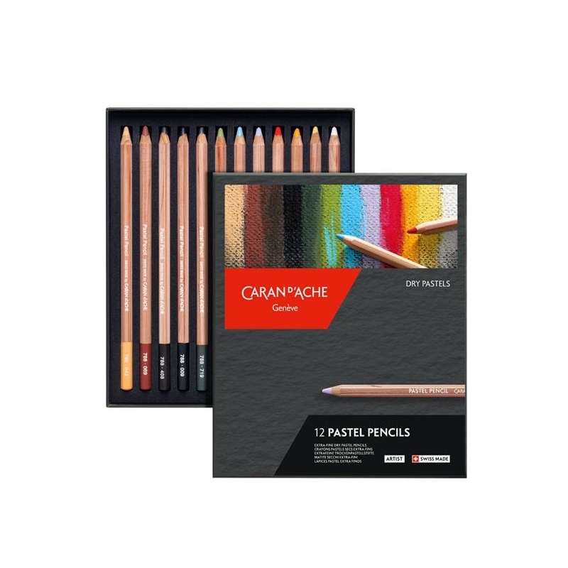 BOITE CARTON DE 12 CRAYONS PASTEL EXTRA FINS