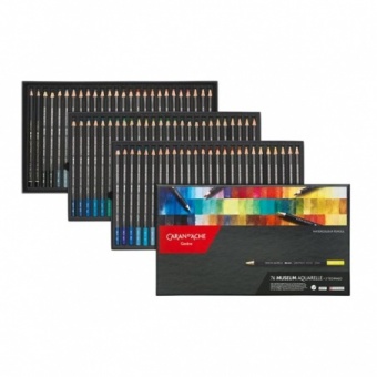 BOÎTE CARTON DE 76 CRAYONS DE COULEUR AQUARELLE ARTIST MUSEUM + 2 BLENDER