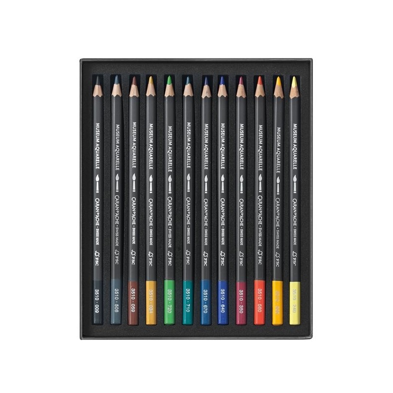 BOÎTE CARTON DE 12 CRAYONS DE COULEUR AQUARELLE ARTIST MUSEUM