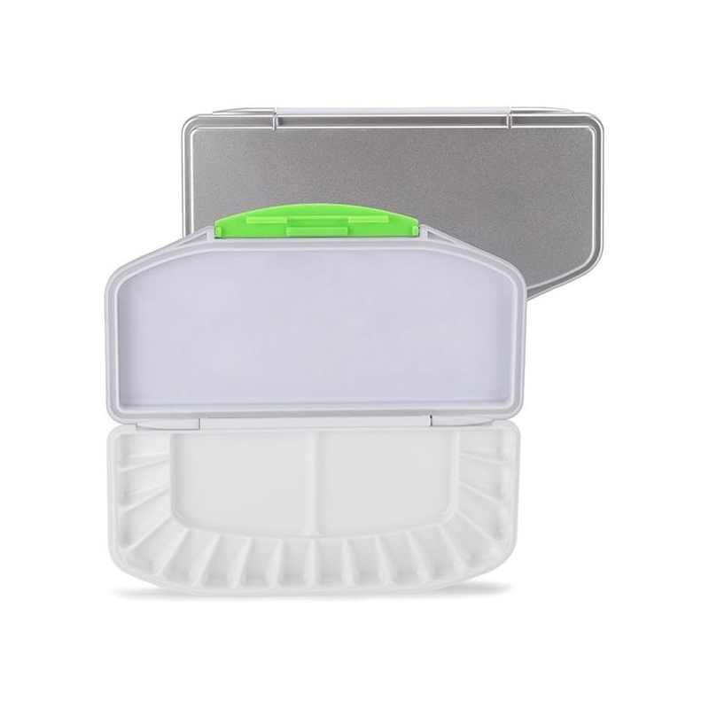 PALETTE ANTISECHE POUR AQUARELLE 12.8 X 27 CM 18 ALVEOLES