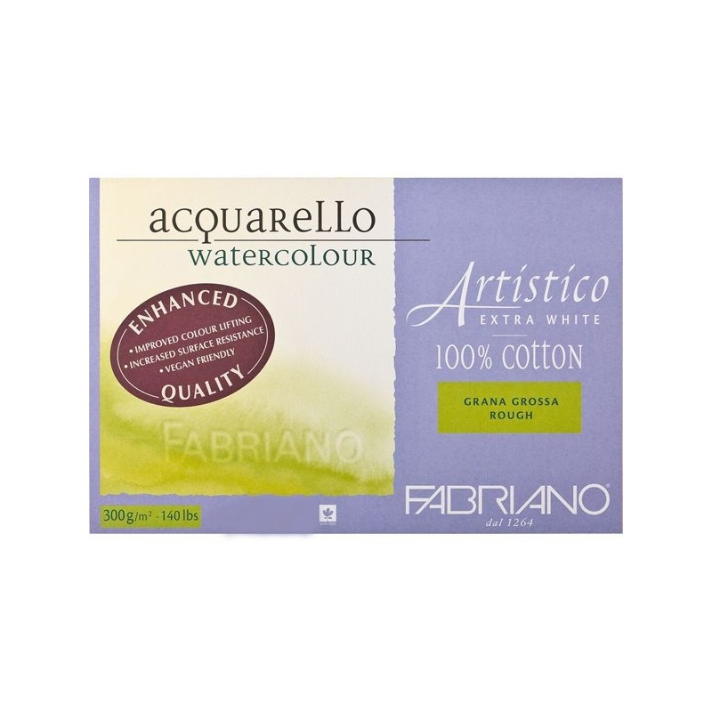 ARTISTICO BLOC EXTRAWHITE COLLE 4 COTES 15 FEUILLES 300 G GRAIN TORCHON
