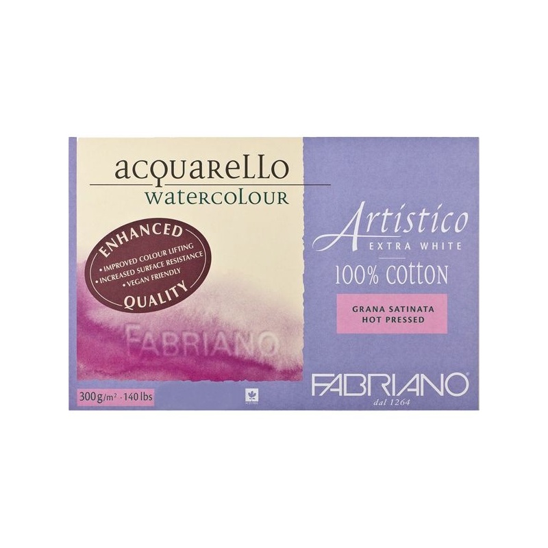 ARTISTICO BLOC EXTRAWHITE COLLE 4 COTES 20 FEUILLES 300 G GRAIN SATIN