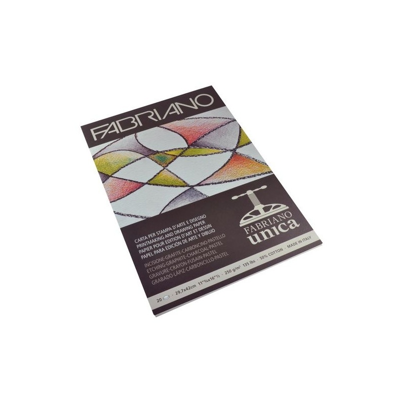 BLOC COLLE 1 COTE 20 FEUILLES UNICA BLANC 250 G