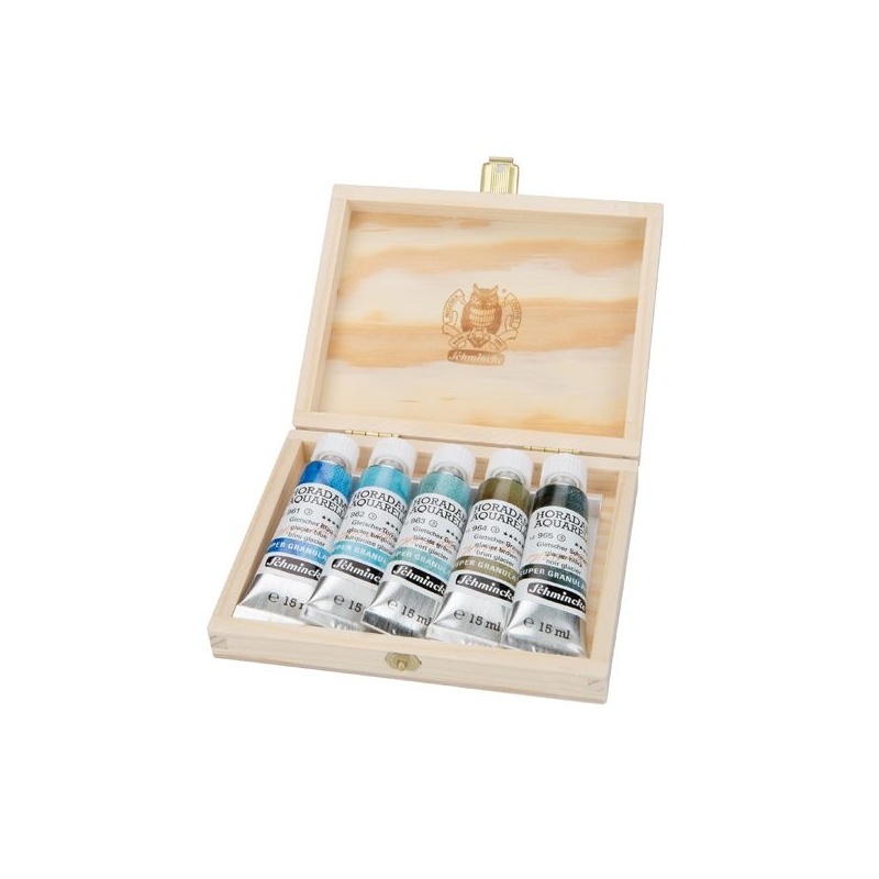 COFFRET BOIS 5 TUBES 15 ML HORADAM SUPER GRANULANTES GLACIER