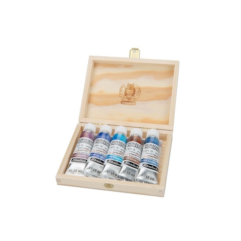 COFFRET BOIS 5 TUBES 15 ML HORADAM SUPER GRANULANTES GALAXIE