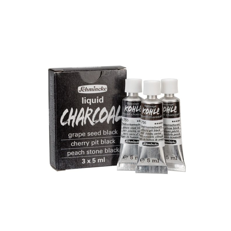 SET CARTON 3 TUBES 5 ML FUSAIN LIQUIDE ASSORTIS