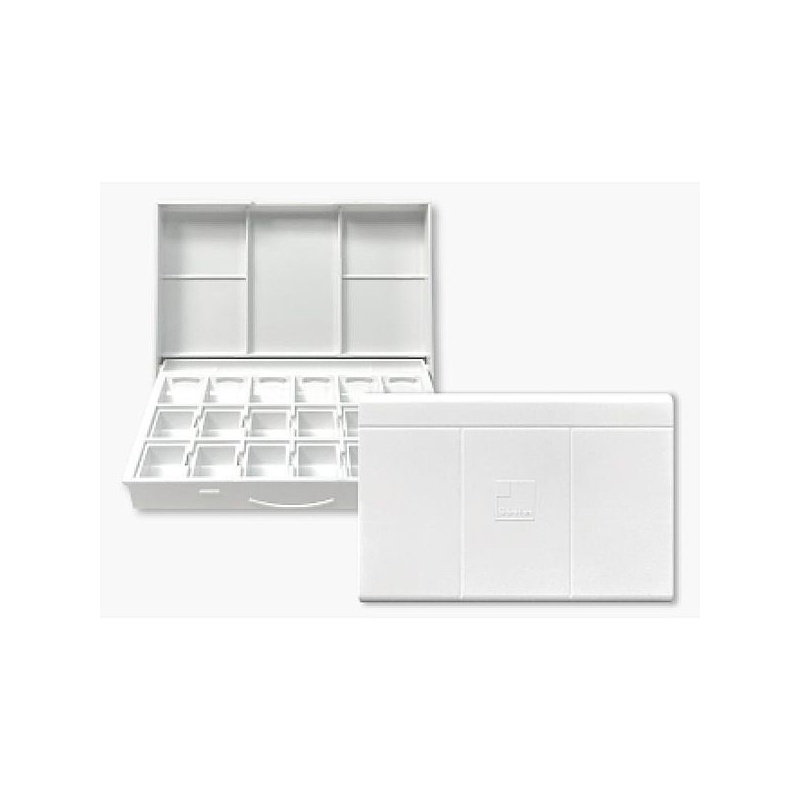 COFFRET VIDE EN ABS POUR 12 1/2 GODETS + 6 COMPARTIMENTS