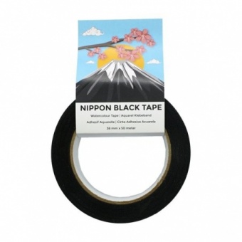 RUBAN ADHÉSIF NOIR POUR AQUARELLE EN PAPIER DE RIZ 38 MM X 50 ML