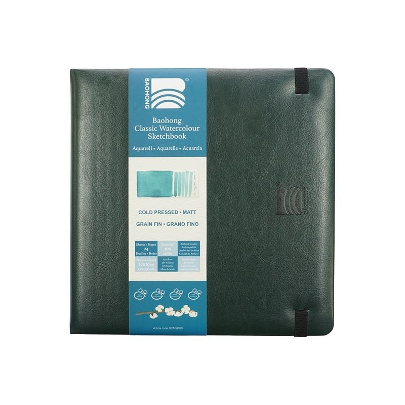 CARNET DE VOYAGE 100 % COTON 24 FEUILLES 300 G GRAIN FIN 20 X 20