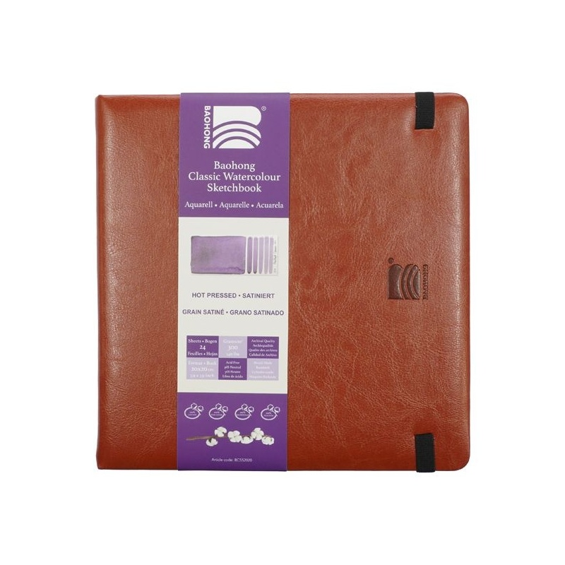 CARNET DE VOYAGE 100 % COTON 24 FEUILLES 300 G GRAIN SATIN 20 X 20